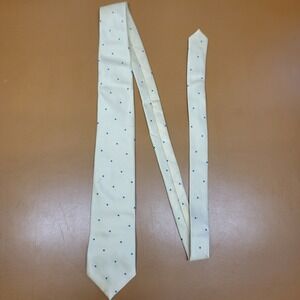 Wembley Polysilk Luxury Men Necktie Pale Yellow Blue Diamond Pattern Made in USA